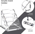 Acrylic Card Holder Clear Horizontal Business Card Organizer Stand for Desk 4 Slots 4 Tier Business Cards Stand for Women and Men,Office Desk Accessories,Organize 200 Cards-1 Pack(4Slots-H)