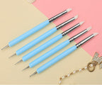 Ecjiuyi 9PCS Sculpting Tools,4PCS Double-Ended Metal Ceramic Clay Ball Stylus Dotting Tools and 5PCS 2 Way Silicone Polymer and Embossing Paper Flower Indentation Tool Set
