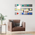 6Pcs 15''L x 1.97''W Frameless Magnetic Bulletin Strip with 48pcs Magnets, Self Adhesive Backing Stainless Iron Bar Memo Board for School, Home, Office