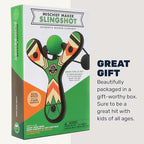 Mighty Fun! - Mischief Maker® Wooden Slingshot - Classic Series - Real Wood Slingshot for Kids, 4 Soft Foam Balls and Storage Bag - Ages 4+ (Green)