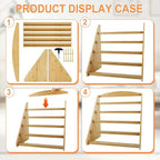Trading Card Display Stand,5-Tier Bamboo Baseball Card Display Case, 35 pt Sports Card Display for Card Game Collection (Burlywood)
