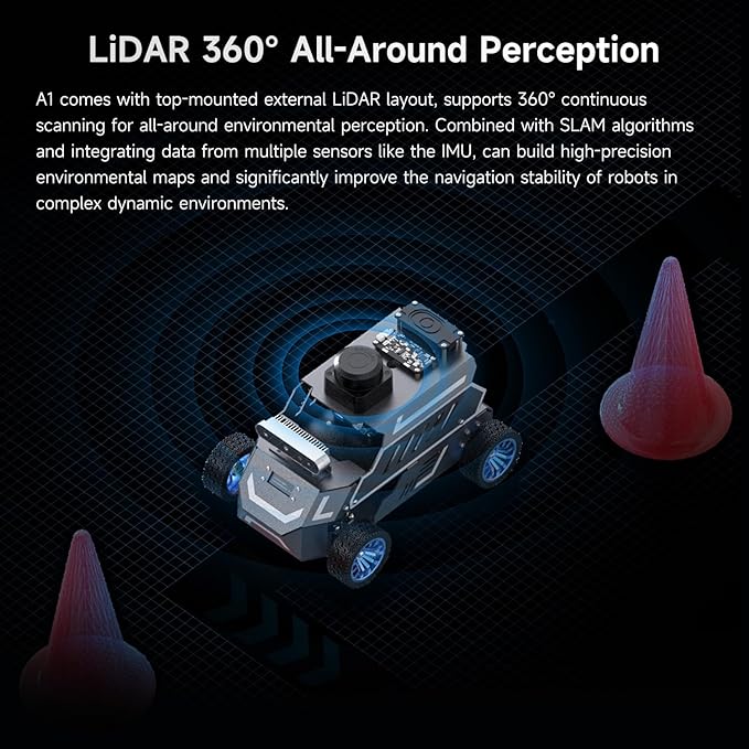 Yahboom ROS2 Robot Car Ackerman Steering Chassis,AI Visual Recognition Embodied Intelligence AI for Jetson Nano B01 4GB,User Manual Included (Standard Ver with Nano-4GB)
