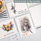 12 Pack Sketch Book, 9 x 12 Inch Sketchbook, 68lb/100gsm Top Spiral Bound Sketch Pad, Acid Free Art Supplies Drawing Painting Sketching Paper for Kids, Adults, Beginners, Artists (30 Sheets Each)