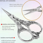 BIHRTC 4.5Inch Needlepoint Scissors Sharp Embroidery Scissor with Cover Tassel Stainless Steel Precision Shears Crochet Cross Shears for Beading Sewing Machine DIY Artwork Knitting