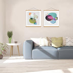 WITCOLOR 32" Wide Magnetic Poster Hanger Frame - 32x24 32x45 32x40 Wooden Poster Frame, Solid Teak Wood, Strong Magnets for Easy Hanging Posters Maps Pictures Canvas Scrolls Print Wall Art