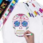 Fabric Markers Pen, 32 Colors Permanent Fabric Paint Pens for T-Shirt, Fine Tips Art Marker Set for Canvas Bags Hats Sneakers and Textiles