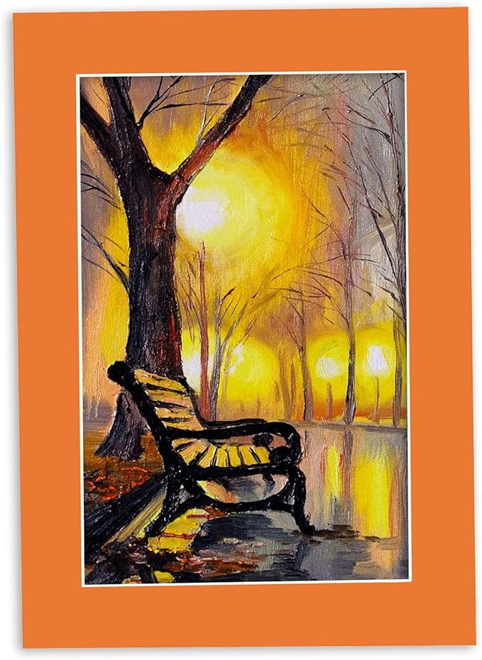 5x7 Mat for 8.5x11 Frame - Precut Mat Board Acid-Free Orange 5x7 Photo Matte Made to Fit a 8.5x11 Picture Frame, Premium Matboard for Family Photos, Show Kits, Art, Picture Framing, Pack of 100 Mats