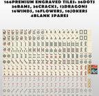 American Mahjong Tiles,166 Quality Ivory Tiles with 3 Golden Dices & Rules Instruction