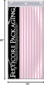 Flexicore Packaging Light Pink Pin Stripe Print Gift Wrap Tissue Paper Size: 15 Inch X 20 Inch | Count: 100 Sheets | Color: Light Pink Pin Stripe