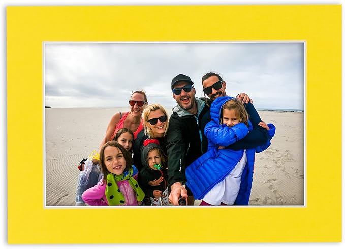 5x7 Mat for 8.5x11 Frame - Precut Mat Board Acid-Free Yellow 5x7 Photo Matte Made to Fit a 8.5x11 Picture Frame, Premium Matboard for Family Photos, Show Kits, Art, Picture Framing, Pack of 1 Mat