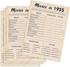 70th Birthday Party Games, Movies in 1955 Games, Birthday Party Supplies for Adults, Fun 1955s Party Game，Pack of 30 Cards