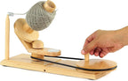 Wooden Handcrafted Heavy Duty Wooden Yarn Ball Winder - Premium Crafted Knitting Crocheting Accessories & Combo Set - Table Top Yarn Swift (Steam Beech Wood)