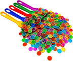 Magnetic Bingo Wand, 5-Pack & 500 Metal Chips, 5 Colors - Large Group Game, Family Night, Sensory Activity, Educational Science Tool