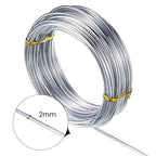 TecUnite Aluminum Craft Wire for Sculpting Armature Bendable Craft Wire for DIY Jewelry Making (1 Roll,Silver,10 M x 2 mm)