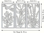 Lapoo Flowers Metal Cutting Die for Scrapbooking - Durable, Cut Stencils for DIY Scrapbook Photo Album Decorative Paper Card, Card Making Supplies, Embossing (3 Pieces Background Flowers 5.9 x 3.9 in)