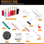 Rustark 86Pcs Sewing Kit With Portable Bag, Premium Supplies Includes 18 Colors Threads and Accessories for Home, Traveler, Emergency Repair