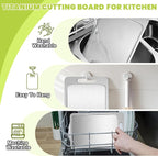 Titanium Cutting Board with Juice Groove-Pure Titanium Cutting Boards For Kitchen，Double-Sided Metal Chopping Board Titanware Cutting Mat for Cutting Meats, Fruits & Vegetables (11.4"L x 7.9"W)