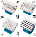Magnetic Wrist Sewing Pincushion with 100 Pieces 1.5 Inch Ball Head Sewing Pins Set Wrist Magnetic Pin Holder Gift Supplies(Dark Blue)