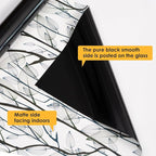 Leaf Pattern Window Tint with Installation Tools, Blackout Window Cover, Sun Blocking Window Tint for Home (Full Blackout Opaque, 35.4'' x 78.7'')
