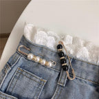 Safety Pins Assorted, Bulk Large Safety Pins with Pearls for Clothes(Pearl Brooch 10 PCS)
