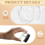 Glass Jars with Lids,Eco-Friendly Cosmetic Containers with Airtight Black Lids & Liners, Multi-Color Options for Cream, Lotion, Body Butter, DIY Skincare Travel Jars (Clear, 2oz)