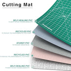 DIYSELF Cutting Mat - 9in12in, A4 Size, Double-Sided, Rotating Mat for Crafts, Sewing, Quilting & More