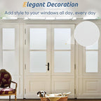 rabbitgoo Window Privacy Film, Frosted Glass Window Clings, Static Cling UV Heat Blocking Door Stickers for Home Bathroom, Removable Indoor Decal Coverings Day and Night, Pure, 17.5 x 157 Inches