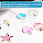 MECCANIXITY Holographic Clear PVC Vinyl Film Holographic PVC Fabric Waterproof Dichroic Film 12 x 48 Inch for Handbags Bows Earrings DIY Craft,Laser Orange Color