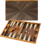 GSE Games & Sports Expert Premium Wooden Folding Inlay Backgammon Board Game Set, Classic Traditional Strategy Board Games (Focus- 21 Inches)