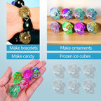Skull Resin Molds Silicone Molds for Epoxy Resin Casting 8PCS Mini 3D Skull Candle Mold Halloween Key Ring Accessory