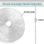 Jishi 33ft Silver Snake Chain 1.2mm Jewelry Making Chains for Necklace Bracelet DIY Jewelry Supplies Findings - Silver Plated Round Snake Cable Chain Link Roll w/Lobster Clasps, Cord Ends & Jump Rings