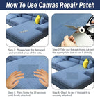 Canvas Repair Patch, 35X79 Inch Strong Sticky Fabric Repair Tape, Self-Adhesive Fabric Patch for Sofas, Tote Bags, Clothing, Car Seats, Furniture (White, 35X79 Inch)