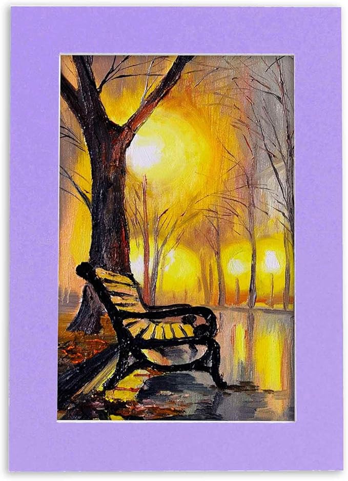 5x7 Mat for 8.5x11 Frame - Precut Mat Board Acid-Free Light Purple 5x7 Photo Matte For a 8.5x11 Picture Frame, Premium Matboard for Family Photos, Show Kits, Art, Picture Framing, Pack of 25 Mats
