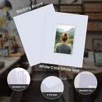 Falling in Art 5 Pack Acid Free 8x10'' White Picture Mats Board Show Kit for 4x6'' Photos, 4-Ply Beveled Pre-Cut Photo Mats with Backing Board for Frames, Artwork and Prints