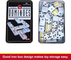 Double Six Dominoes Set with Tin Box - 28 Color Double 6 Domino Tiles for Kids & Adults, Classic Family Board Games for 2-4 Players, Travel, Party