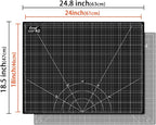 Ecraft Self Healing Cutting Mat:18" x 24" Double Sided 5-Ply Hobby Mat, A2 Rotary Cutting Sewing Mat for Crafts, Fabric,Sewing,Quilting,Scrapbooking,Projects,Grey/Black