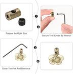 MECCANIXITY 30 Pcs Metal Locking Pin Backs, Locking Pin Keepers Locking Clasp 9mm(H) with 4 Wrench Replacement in Storage Case for Badge, Brooch, Copper Tone