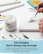 The Crafter's Workshop Modeling Paste for Textured Art - Dimensional Paste for Stenciling, Acrylic Painting - White - Boutique Quality, 8 oz Ja