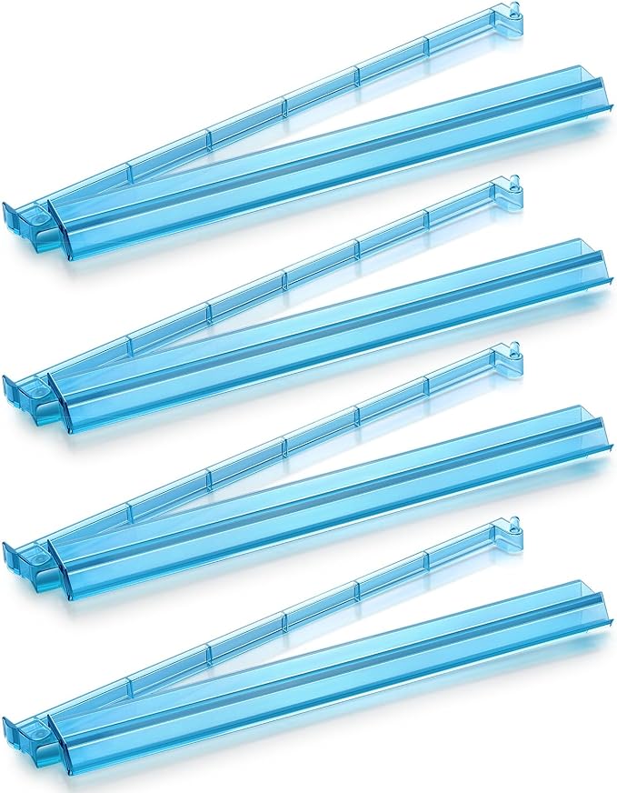 Mahjong Racks with Pushers,Blue Acrylic American Majiang Tile Racks,Imports Modern Mahjong Racks with Built-in Pushers- Set of 4