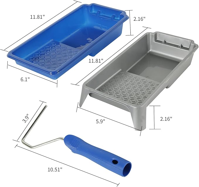Mister Rui 4 Inch Paint Roller Tray - 22 Pack with Liners, Disposable Liners, Thickened Plastic