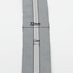 Leekayer #5 Metallic Silver Nylon Coil Zippers by The Yard Bulk 10 Yards Grey Tape with 25pcs Silver Sliders for DIY Sewing Tailor Craft Bag(Grey)