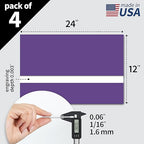 Trotec TroLase | 12"x24"x1/16", 4 Pcs | Purple/White | 2 Ply | Modified Acrylic | Laser Engraving Double Color Plastic Sheet | Engraving Blanks for Laser, Saw, Guillotine | Made in USA