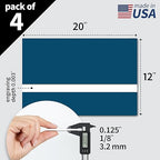 Trotec TroLase | 12"x20"x1/8", 4 Pcs | Blue/White | 2 Ply | Modified Acrylic | Laser Engraving Double Color Plastic Sheet | Engraving Blanks for Laser, Saw, Guillotine | Made in USA