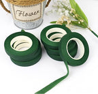 BOMEI PACK Dark Green Floral Tape 18 Rolls 1/2 inch x 30yds for Fixing, Decorating Flower Bouquets, and Bouquet Wrapping.
