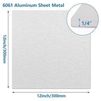1/4Inch Thick Aluminum Sheets & Plates, 12” x 12”Heavy Duty Aluminum Plates with Protective Film, 6061 Flat Plain Panel Plate Solid Metal Sheet Plate for Crafting Structural Framing Base Plate