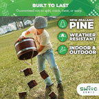 SWOOC Games - Yardzee, Farkle & 20+ Giant Dice Games (All Weather) Yard Dice with Wooden Bucket, 5 Scorecards & Marker - Jumbo Dice Yard Game - Extra Large Yard Games for Adults - Jumbo Lawn Games