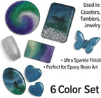 BALTIC DAY Diamond Dust – 6 Color Luxury Glitter Set for Epoxy Resin – Ultra Sparkle Mica Powder for Crafts, Tumblers, Jewelry & Art – Brilliant Crystal Shimmer Pigments