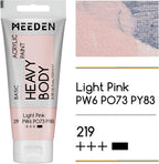 MEEDEN Acrylic Paint Light Pink: Bundled with Titanium White Color - 100ml/3.38oz x 2 Heavy Body Acrylic Paint Tubes for Art Craft Painting