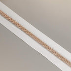 Leekayer #5 Rose Gold Metallic Nylon Coil Zippers by The Yard Bulk 10 Yards White Tape with 25pcs Rose Gold Sliders for DIY Sewing Tailor Craft Bag(White)