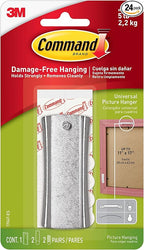 Command 5 lb Universal Picture Hanger, 1 Frame Hanger, 2 Command Strips and 2 Frame Stabilizer Strips for Sawtooth, D-Ring, Wire, Keyhole and Other Frames, Damage-Free Hanging for Home Decor